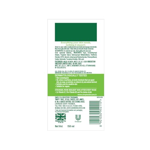 Buy now Simple Kind to Skin Refreshing Facial Wash Gel ,150 ml (5 Ounce) at indiglob india