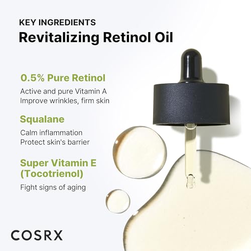 Buy now COSRX Retinol 0.5 Oil, Anti-aging Serum with 0.5% Retinoid Treatment for Face, Reduce Wrinkles, Fine Lines, Gentle Skincare for Day & Night, Not Tested on Animals, Korean Skin Care at indiglob india