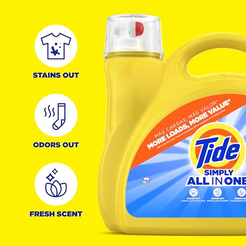 Buy now Tide Simply All-In-One Liquid Laundry Detergent, Refreshing Breeze Scent, 6 Loads, 10 fl oz at indiglob india