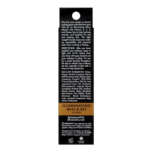 Buy now e.l.f. Lumious Mist & Set, Setting Spray To Give Makeup A Lasting, Radiant Finish, Infused With Vitamins A, C & E, Small, 2 Fl Oz at indiglob india