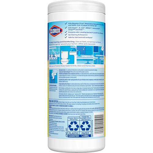 Buy now Clorox Disinfecting Cleaning Wipes, Bleach Free, Crisp Lemon, 35 Count (Pack May Vary) at indiglob india