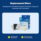 Buy now PetSafe Drinkwell Replacement Filter Pack for Outdoor Dog Water Fountain, 3 Carbon Filters & 1 Foam Filter at indiglob india
