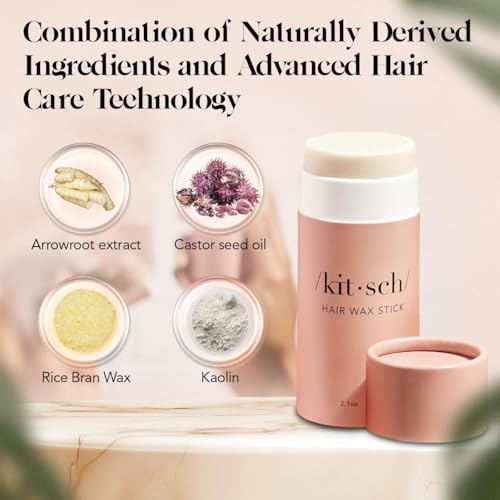 Buy now Kitsch Hair Wax Stick for Women & Men - Anti-Frizz and Fly Away Hair Tamer, No Residue Hair Finishing Stick | All Day Hold Styling Product - 2.7 oz at indiglob india
