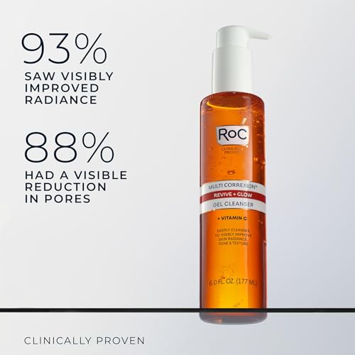 Buy now RoC Multi Correxion Revive + Glow Gel Vitamin C Cleanser, Face Wash, Facial Cleanser with Glycolic Acid, Paraben-Free, Sulfate-Free Skin Care - 6 Ounces at indiglob india