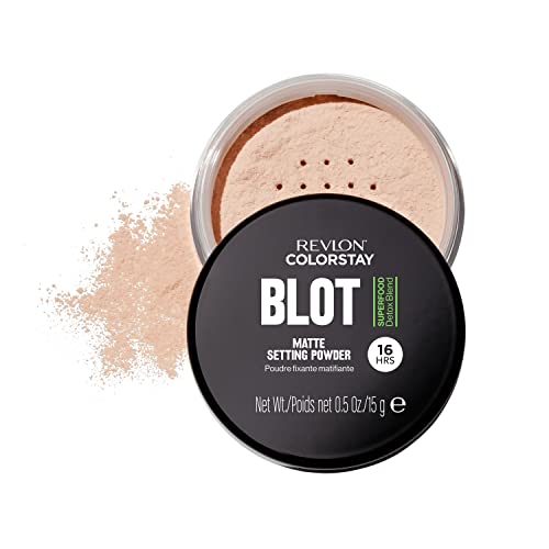 Buy now Revlon ColorStay Blot Face Makeup Setting Powder, Mattifying, Blurring & Oil Absorbing, Absorbs Sebum, Blurs Imperfections and Reduces Pore Appearance, 0.5 Oz at indiglob india