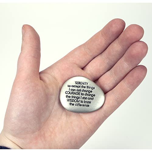 Buy now Cathedral Art Serenity Prayer Soothing Stone - Engraved Rock with Inspirational Words, Mindfulness and Meditation Stones for Stress, Worry, and Anxiety, 1-1/2-Inch, Silver at indiglob india