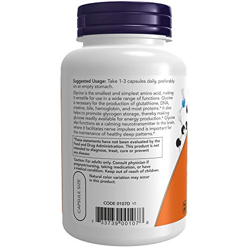 Buy now Now Foods Glycine 1000 mg - 100 VegiCapsules 2 Pack at indiglob india