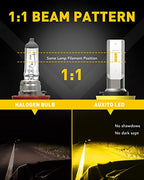 Buy now AUXITO H11/H8/H16 LED Fog Light Bulbs or DRL, 6000 Lumens 3000K Amber Yellow Light, 300% Brightness, CSP LED Chips Fog Lamps Replacement for Cars, Play and Plug (Pack of 2) at indiglob india