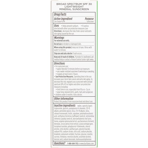 Buy now Burt's Bees SPF 30 Calming Day Face Lotion With Aloe and Rice Milk for Sensitive Skin, Sunscreen Face Lotion Soothes Redness and Irritation, 99.4 Percent Natural Origin Skin Care, 1.8 oz. Tube at indiglob india