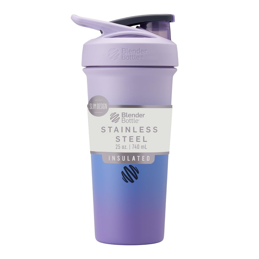 Buy now BlenderBottle Strada Shaker Cup Insulated Stainless Steel Water Bottle with Wire Whisk, 24-Ounce, Black at indiglob india