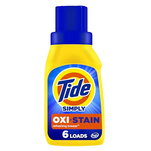 Buy now Tide Simply Oxi Boost + Ultra Stain Release Laundry Detergent, 10 fl oz, 6 Loads, Tough on Stains, Whitens, Brightens, Refreshing Breeze Scent at indiglob india