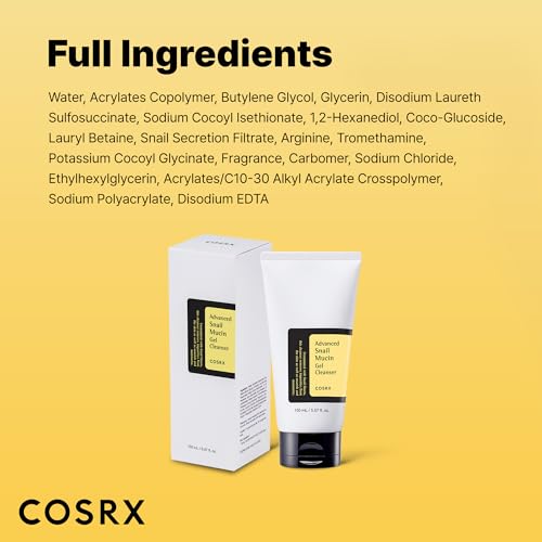 Buy now COSRX Advanced Snail Mucin Gel Cleanser, 5.07 Fl Oz / 150 mL, Rich Daily Deep Cleansing Gel for Dry & Sensitive Skin, Korean Skin Care, Not Tested on Animals, No Parabens at indiglob india