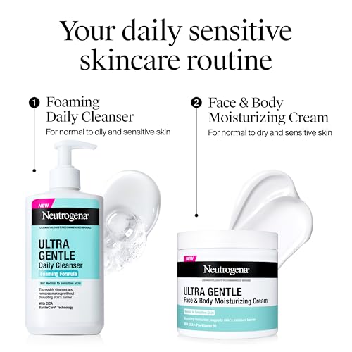 Buy now Neutrogena Ultra Gentle Face & Body Moisturizing Cream, Nourishing Face & Body Lotion Moisturizer for Normal to Sensitive Skin Leaves Skin Feeling Smooth & Healthy, Fragrance Free, 11 oz at indiglob india