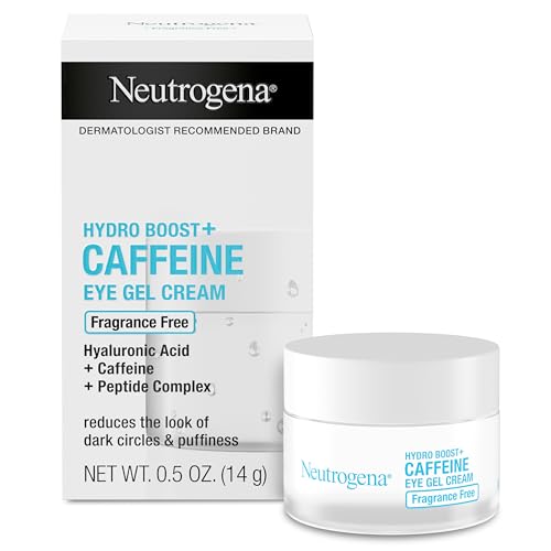 Buy now Neutrogena Hydro Boost + Eye Cream for Dark Circles & Puffiness, Under Eye Cream with Caffeine, Hyaluronic Acid and Peptides, Fragrance Free, 0.5 oz at indiglob india