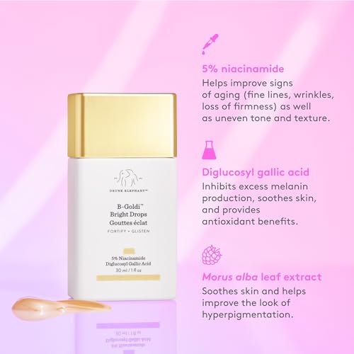 Buy now Drunk Elephant B-Goldi Bright Drops - 30 ml/1 fl oz - Illuminating Color Serum Drops - Clean Clinical Skincare - Cruelty-Free - Dermatologist-Tested - Free of Essential Oils, Silicones, and Fragrance at indiglob india