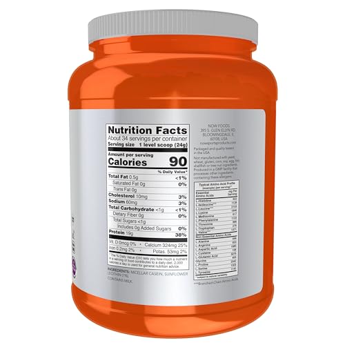 Buy now NOW Foods Sports Nutrition, Micellar Casein 19 g, Slow Release, Unflavored Powder, 1.8-Pound at indiglob india