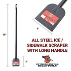 Buy now Bully Tools Heavy Duty Ice Scraper - 11-Gauge All Steel Sidewalk Chopper with Extra Long Handle for Thick Snow Removal - Floor Scraper Tool, Flat Head for Snow Clearing - 100% Made in the USA, 58-Inch at indiglob india