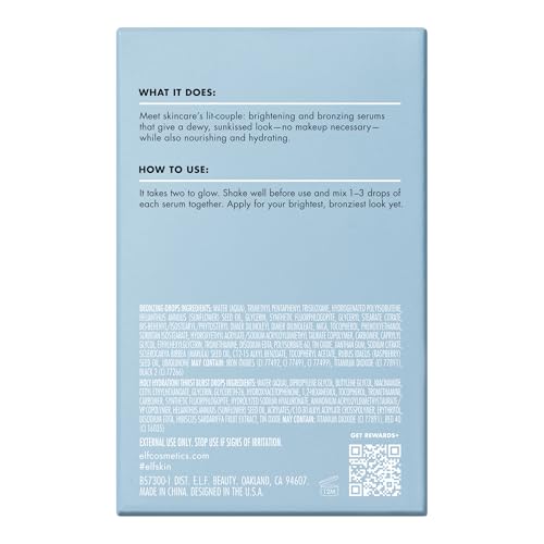 Buy now e.l.f. SKIN The Hottest Drops Duo, Holy Hydration! Thirst Burst & Bronzing Skincare Set, For A Dewy, Sun-Kissed Look, Vegan & Cruelty-Free at indiglob india