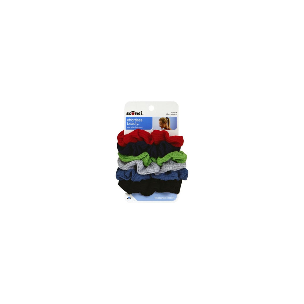 Buy now Scunci by Conair The Original Scrunchie Waffle Knit Scrunchies in Navy, White, Red, Blue, Grey and Black, Hair Ties for Women, 6 Count at indiglob india