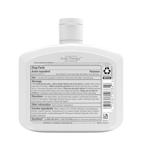 Buy now Neutrogena Scalp Therapy Anti-Dandruff Extra Strength Medicated Shampoo with 3% Salicylic Acid, Helps Prevent, Fight, & Control the Recurrence of Dandruff, Fragrance Free, 12 fl. oz at indiglob india