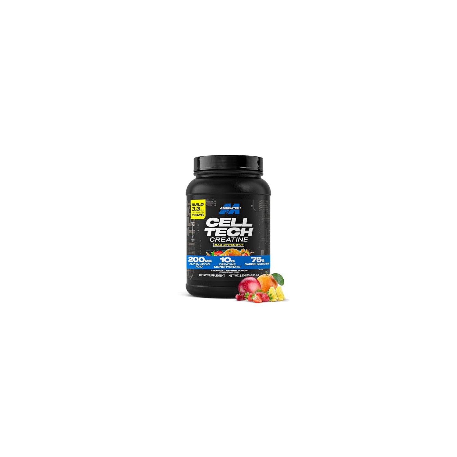 Buy now MuscleTech Creatine Monohydrate Powder - Cell-Tech Creatine Powder Post Workout Recovery Drink, Muscle Builder & Musclebuilding Supplement - Tropical Citrus Punch, 3 lbs (27 Serv) - Packaging May Vary at indiglob india
