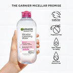 Buy now Garnier Micellar Cleansing Water, For All Skin Types, 13.5 fl oz + Micellar Cleansing Water, For Waterproof Makeup, 3.4 fl oz at indiglob india