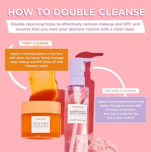 Buy now Glow Recipe Papaya Enzyme Cleansing Balm Makeup Remover - Gentle Exfoliator, Makeup Melting Balm & Face Cleanser for Women - Exfoliating Face Wash to Even Skin Tone & Lock-in Facial Hydration (3.38oz) at indiglob india