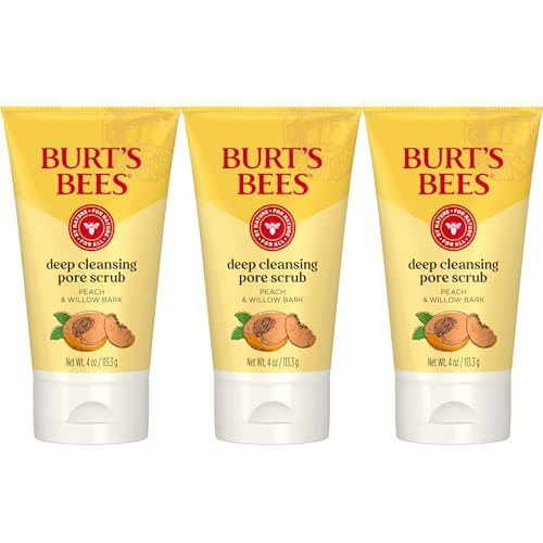 Buy now Burt's Bees Deep Cleansing Pore Scrub with Peach and Willow Bark, 4 Ounces, Pack of 3 at indiglob india
