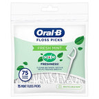 Buy now Oral-B Burst of Scope Dental Floss Picks, Fresh Mint, 75 Count Each, Pack of 6 (450 Count Total) at indiglob india