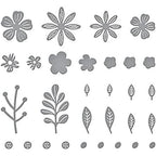 Buy now Spellbinders Etched Dies - Mini Blooms and Sprigs at indiglob india
