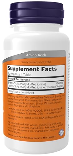 Buy now NOW Foods Supplements, SAMe (S-Adenosyl-L-Methionine) 400 mg, Nervous System Support*, 60 Tablets at indiglob india
