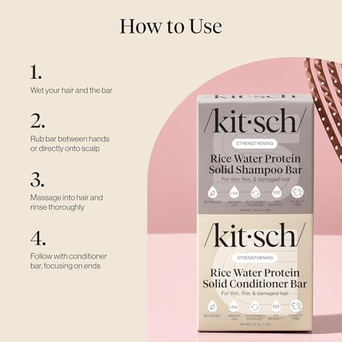 Buy now Kitsch Rice Water Shampoo & Conditioner Set â€“ Solid Shampoo & Conditioner Bar with Protein for Hair Growth, Strengthening Hair & Damage Repair â€“ Paraben, Sulfate & Silicone Free â€“ 2 Pack at indiglob india