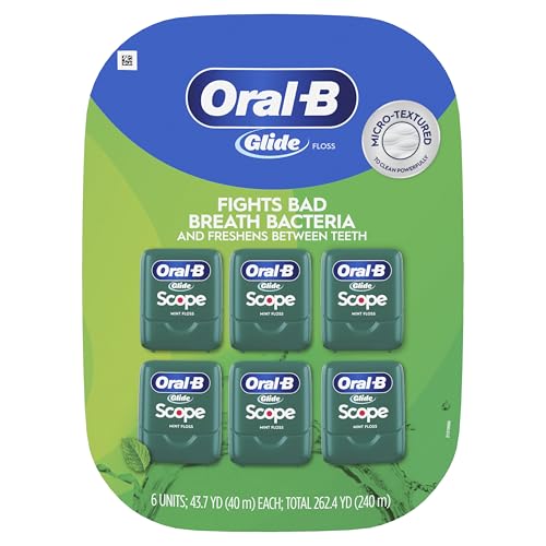 Buy now Oral-B Glide Dental Floss, Scope Mint Flavor, 40 m, Pack of 6 at indiglob india