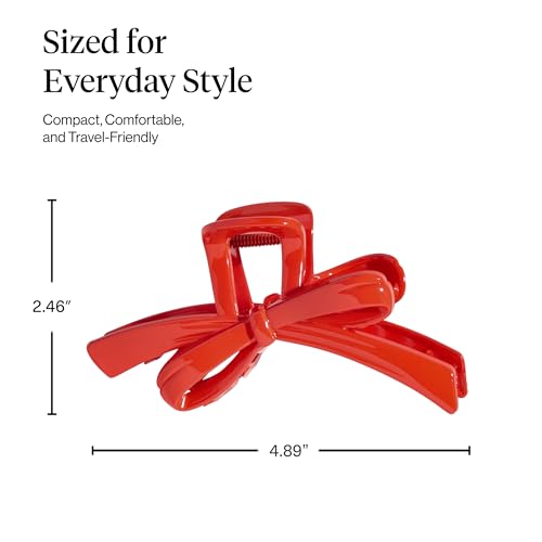 Buy now The Grinch x Kitsch Bow Hair Claw Clip for Women â€“ Strong Hold for Thick or Thin Hair | Glossy Red Hair Clip for Everyday Hairstyle | Ideal Gifts for Women - 1 pc at indiglob india