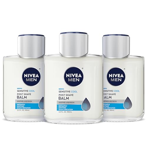 Buy now NIVEA MEN Sensitive Cool Post Shave Balm, Enriched with Chamomile and Seaweed Extracts, Alcohol Free After Shave Balm for Men, 3.3 Fl Oz Bottle, Pack of 3 at indiglob india
