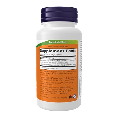 Buy now NOW Supplements, Gymnema Sylvestre 400 mg, Supports Glucose Metabolism*, 90 Veg Capsules, Rice Flour, Magnesium Stearate, Silicon Dioxide at indiglob india