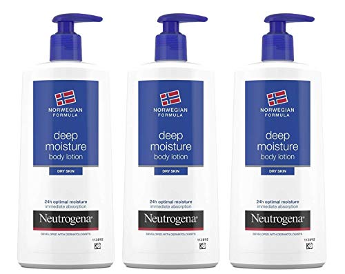 Buy now Neutrogena Deep Moisture Body Lotion for Dry Skin, Norwegian Formula, 24 Hour Moisture, 13.5 Ounce (Pack of 3) at indiglob india