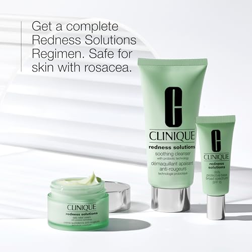 Buy now Clinique Redness Solutions Redness Regimen Skincare Set | Soothing Cleanser, 2.5 Fl Oz | Daily Relief Cream, 1 Fl Oz | Daily Protective Base Broad Spectrum SPF 15, 0.5 Fl Oz at indiglob india