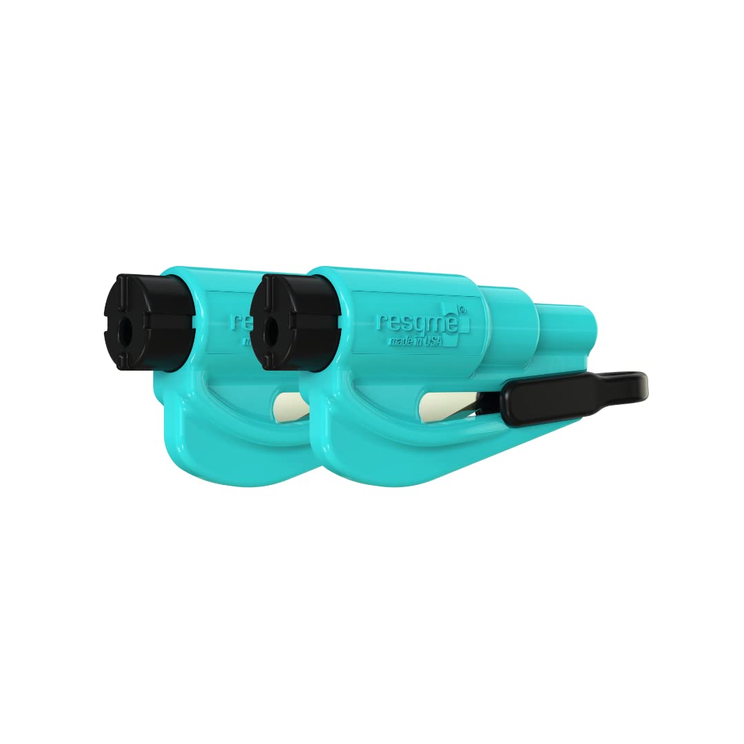 Buy now Resqme Pack of 2, The Original Emergency Keychain Car Escape Tool, 2-in-1 Seatbelt Cutter and Window Breaker, Made in USA, Orange Teal at indiglob india