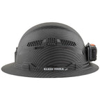 Buy now Klein Tools 60347 Hard Hat, Vented Full Brim, Class C, Premium KARBN Pattern, Rechargeable Lamp, Padded Sweat-Wicking Sweatband, Top Pad at indiglob india