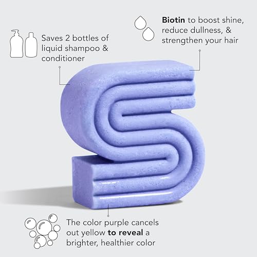 Buy now Kitsch Toning Purple Shampoo For Blondes & Color Treated Hair - Shampoo Bar For Women and Men - Biotin Shampoo for Strengthening & Neutralizing Brassy Tones - Vegan, Silicone & Sulfate Free - 3.2 oz at indiglob india