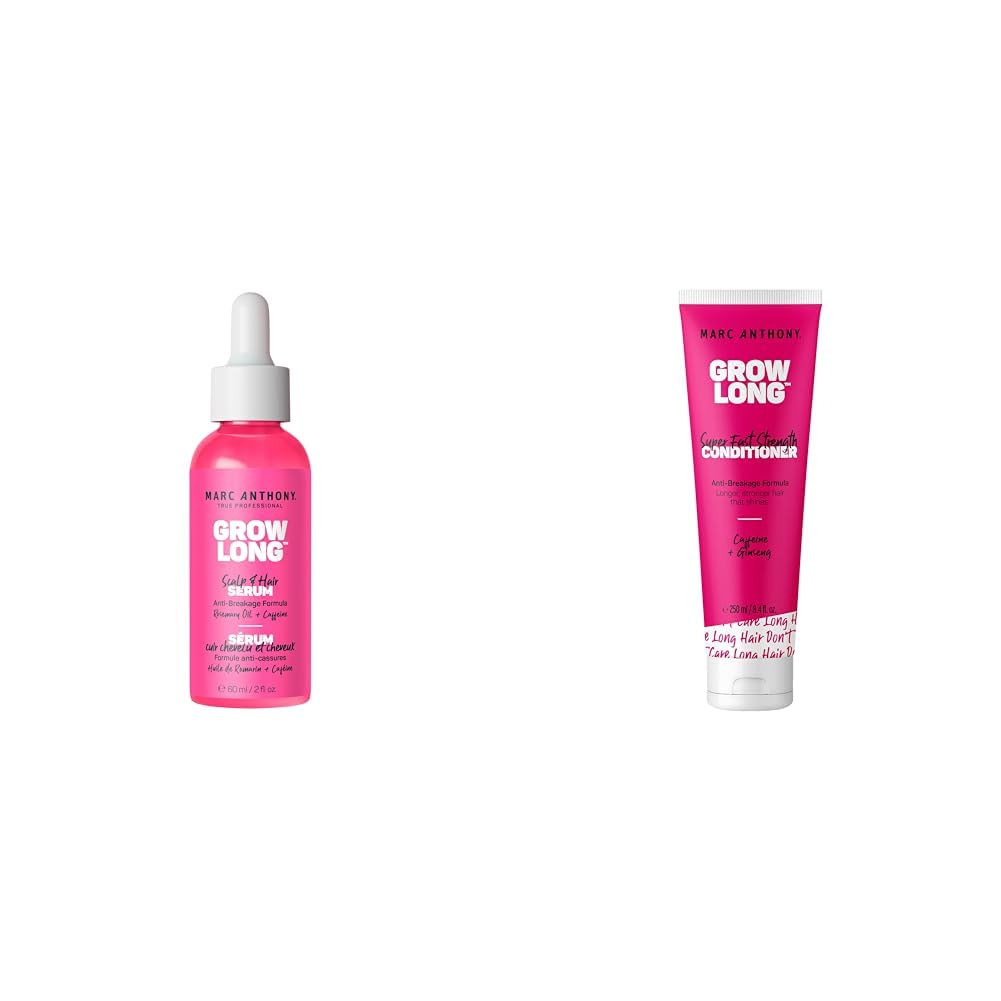 Marc Anthony Grow Long, Anti-Breakage Scalp & Hair Serum with Biotin | Lightweight serum softens, smooths, shines & adds root & length strength to reduce breakage. Biotin, Rosemary & Caffeine.