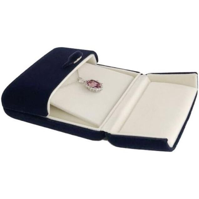 Buy now Premium Double Function Navy Luxurious Blue Velvet Pendant Earrings Necklace Gift Box Double Layer Fine Material Modern Elegant (Jewelry is not included) at indiglob india