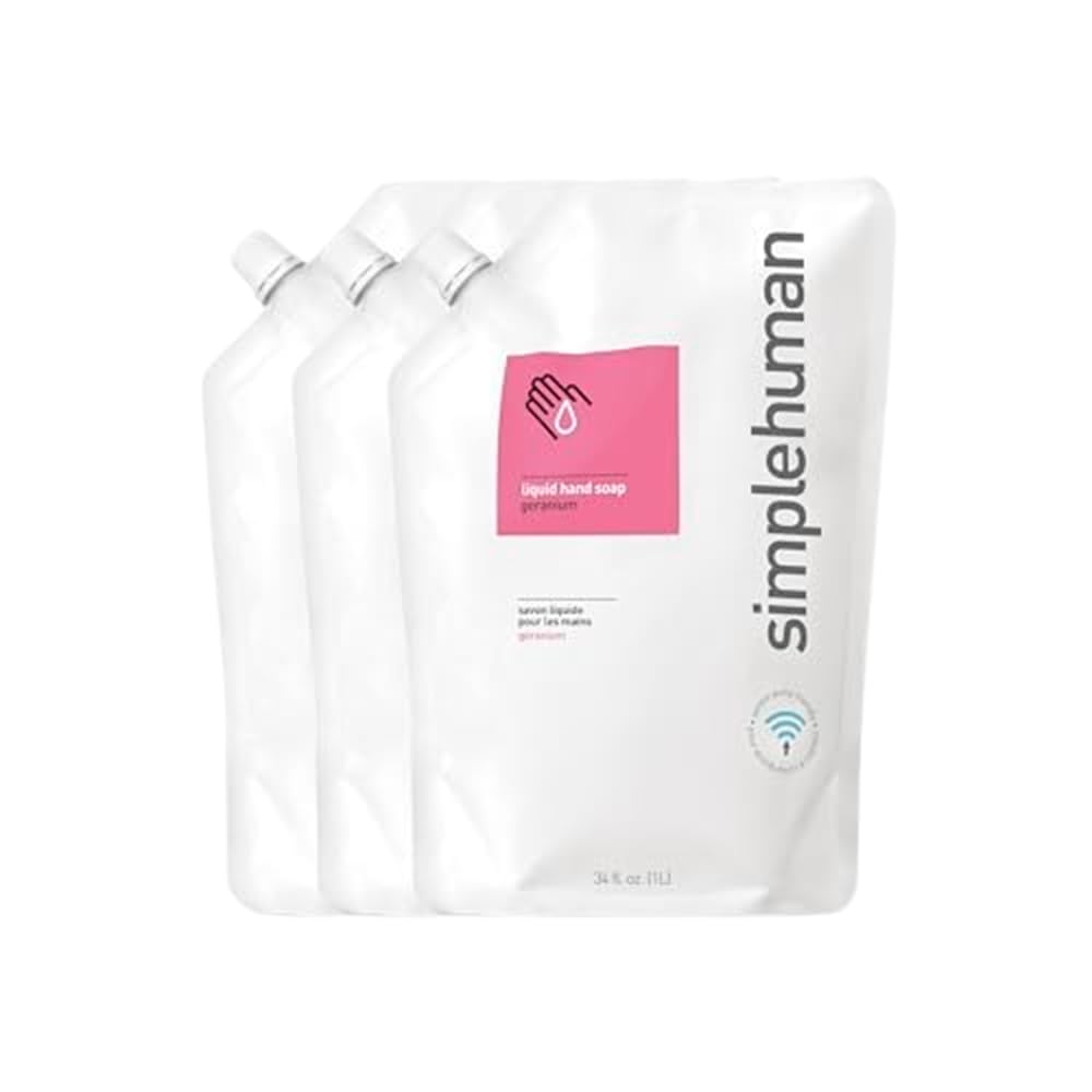 Buy now simplehuman Fragrance Free Moisturizing Liquid Hand Soap Refill Pouch, 34 Fl. Oz, Pack of 6 at indiglob india