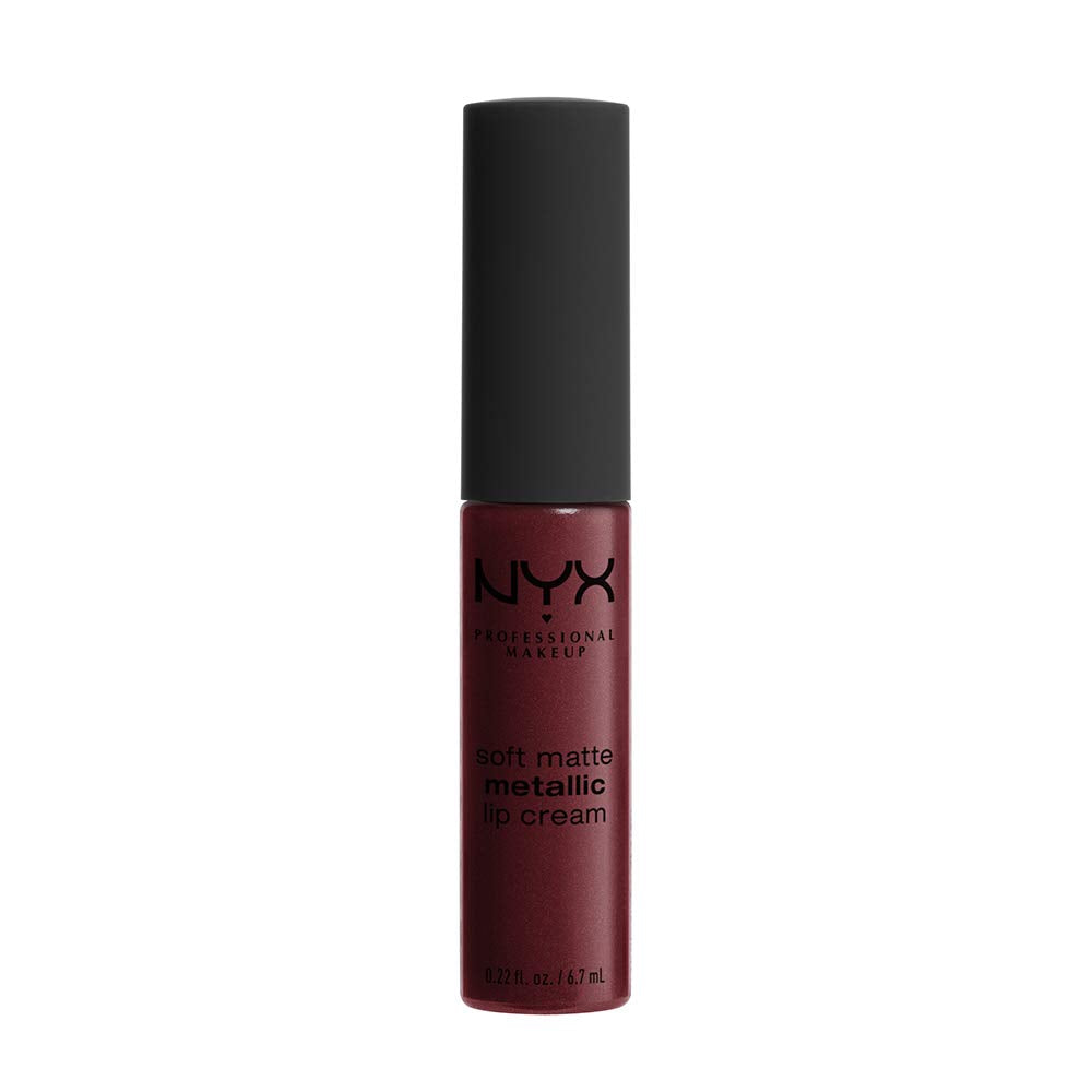 Buy now NYX PROFESSIONAL MAKEUP Soft Matte Metallic Lip Cream, Liquid Lipstick - Madrid (Cranberry Red) 0.22 Fl Oz (Pack of 1) Budapest at indiglob india