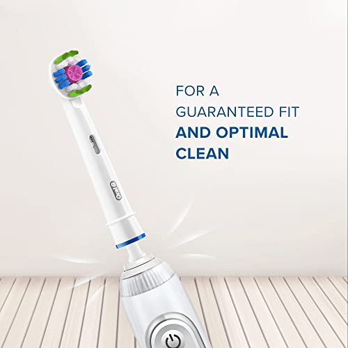 Buy now Oral-B 3D White Electric Toothbrush Head with CleanMaximiser Technology, Angled Bristles for Deeper Plaque Removal, Pack of 4, White at indiglob india