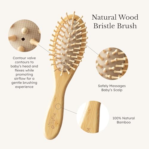 Buy now Kyte BABY Bamboo 3-Piece Brush Set - 1 Goat Hair Brush, 1 Wooden Bristle Brush and 1 Bamboo Comb at indiglob india