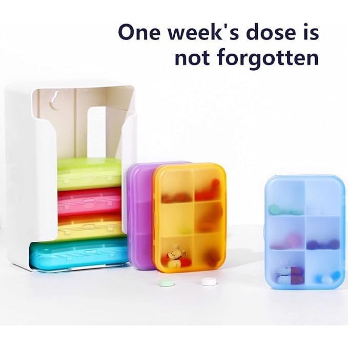 Buy now 7 Piece Set Pill Organizer 6 Times a Day, Weekly Daily Travel Medicine Organizer Portable 7 Day 42 Compartments Pill Box with Moisture-Proof Pill Case Travel Pill Container for Vitamins,Supplements at indiglob india