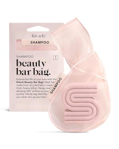 Buy now Kitsch Bar Soap Saver Bag â€“ Patented Mesh Bag Soap Holder for Shampoo and Conditioner Bars - Extends Use & Prevents Soggy Mess - Recycled Mesh Beauty Pouch, Eco-Friendly â€“ Blush at indiglob india