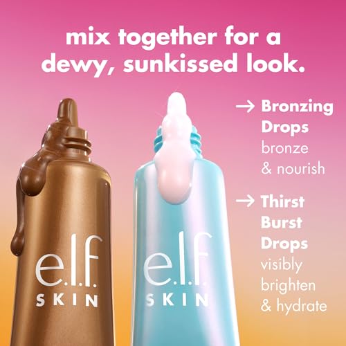 Buy now e.l.f. SKIN The Hottest Drops Duo, Holy Hydration! Thirst Burst & Bronzing Skincare Set, For A Dewy, Sun-Kissed Look, Vegan & Cruelty-Free at indiglob india